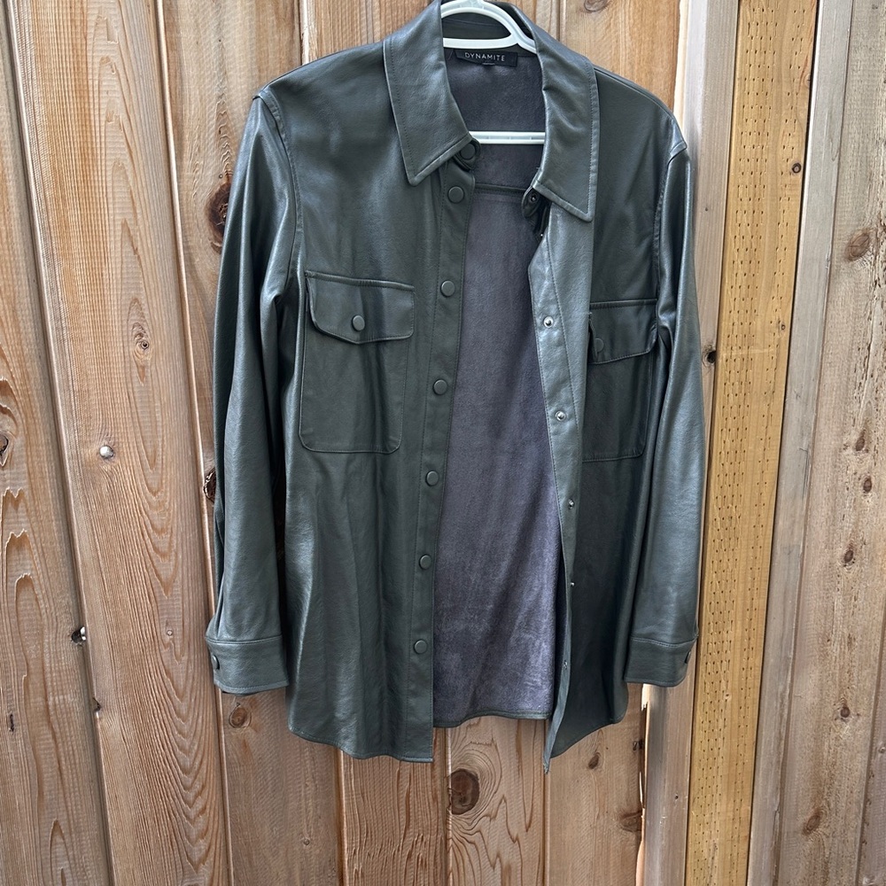 Size S Dynamite Dark Green Leather Jacket